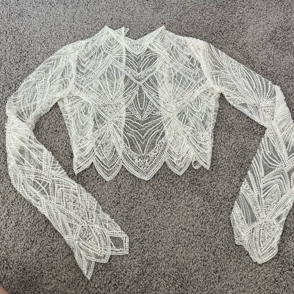 Eva Lendel Amani Bridal Bolero for Wedding Dress Contemporary 1920s Flapper Glam - Picture 8 of 16